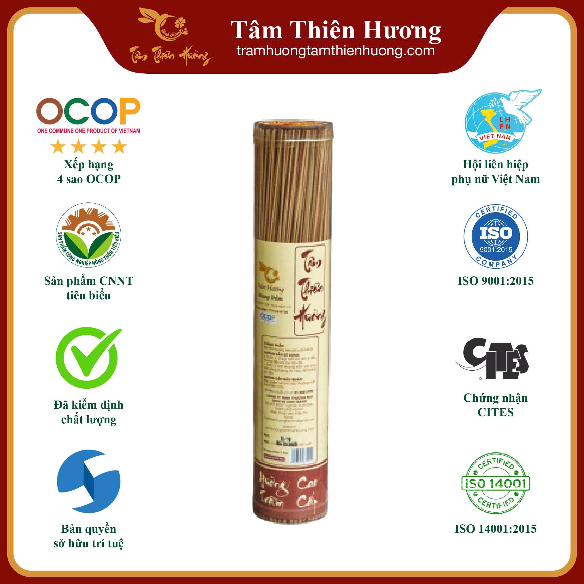 Nhang Trầm Cao Cấp (38.5cm) Ống nửa kí (500gr)
